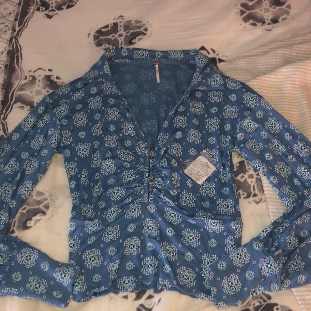 Free People Collard Shirt